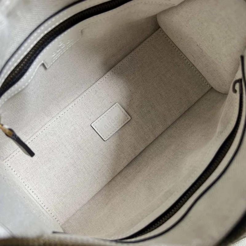 Gucci 715771 Mini canvas top handle bag White and Black Original GG canvas