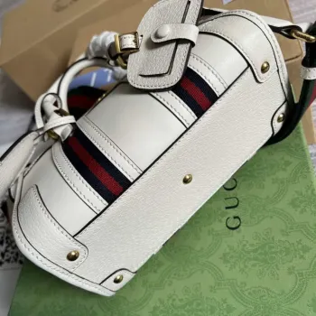 Gucci 715771 Mini top handle bag with Double G White