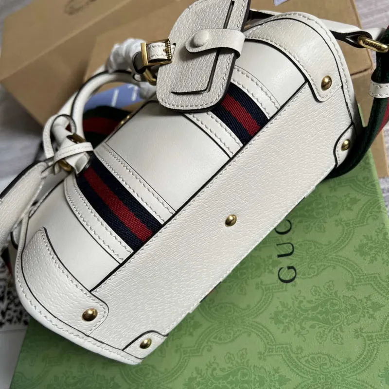 Gucci 715771 Mini top handle bag with Double G White