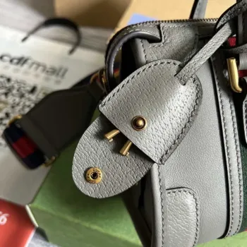 Gucci 715771 Mini top handle bag with Double G Grey