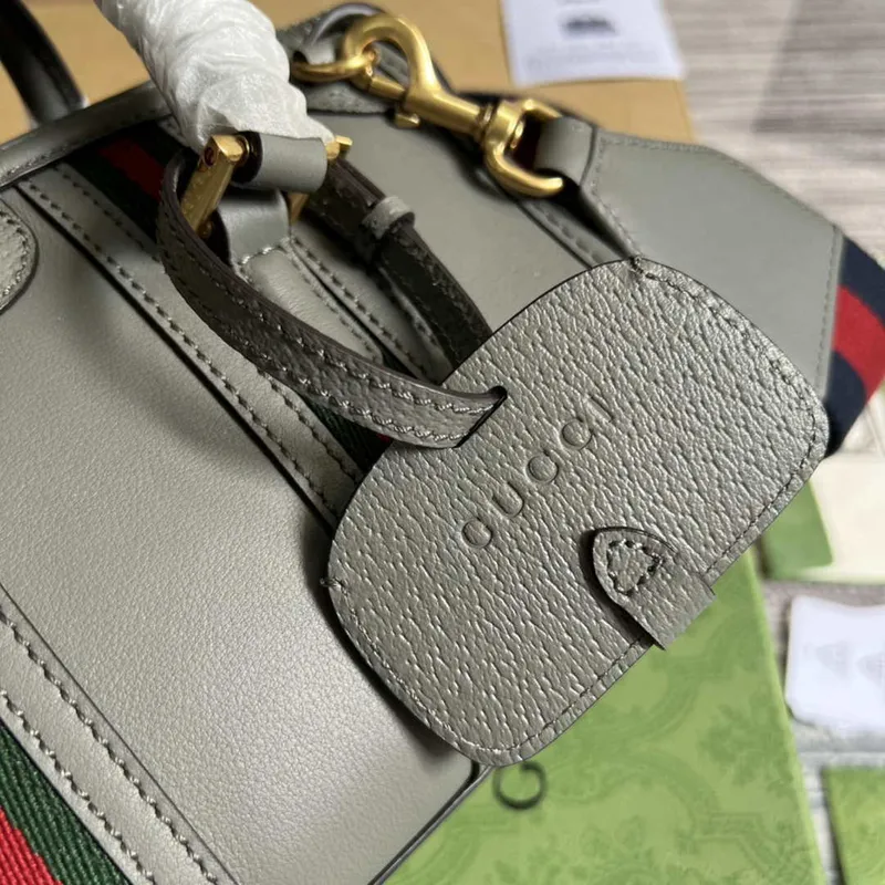 Gucci 715771 Mini top handle bag with Double G Grey