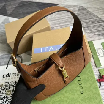 Gucci 636709 Jackie 1961 Small Natural Grain Bag Brown