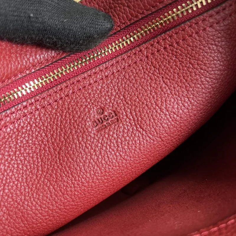 Gucci 636709 Jackie 1961 Small Natural Grain Bag Red