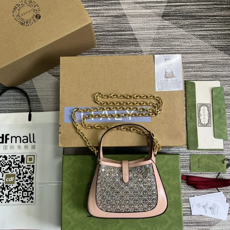Gucci 677027 Jackie 1961 Mini Crystal bag Pink