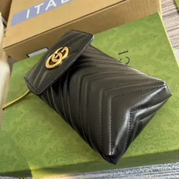Gucci 672251 GG Marmont matelassé Mini IPhone bag black