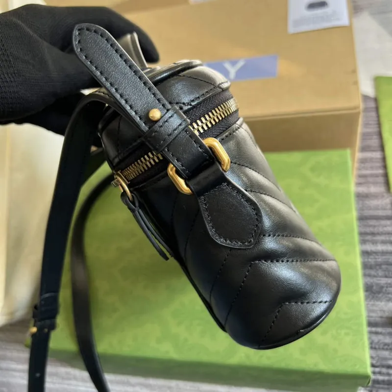 Gucci 672253 GG Marmont Mini Bag Black