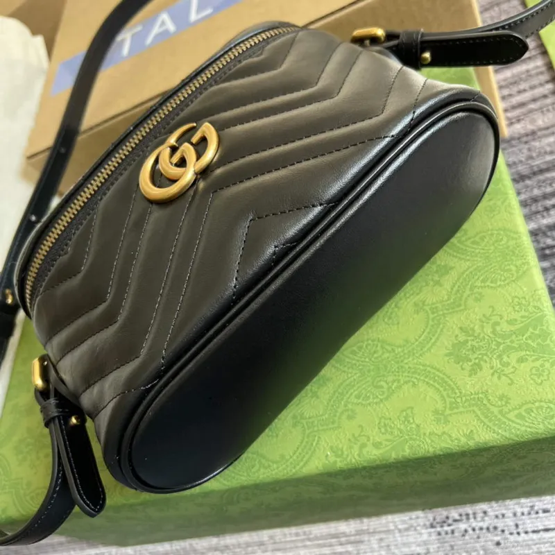 Gucci 672253 GG Marmont Mini Bag Black
