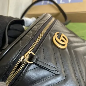 Gucci 672253 GG Marmont Mini Bag Black