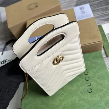 Gucci 699756 GG Marmont Top handle mini bag White