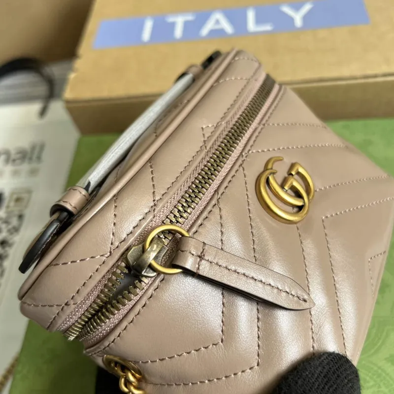 Gucci 699515 GG Marmont Mini Top Handle Bag Light pink