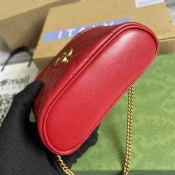 Gucci 699515 GG Marmont Mini Top Handle Bag Red