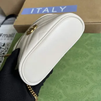 Gucci 699515 GG Marmont Mini Top Handle Bag White