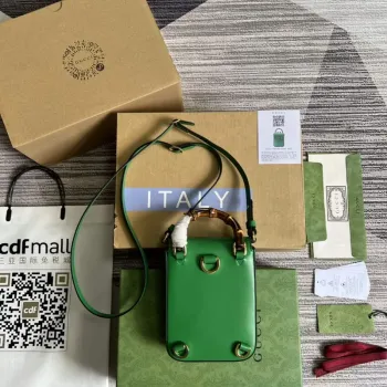 Gucci 702106 Bamboo Mini Handbag Green