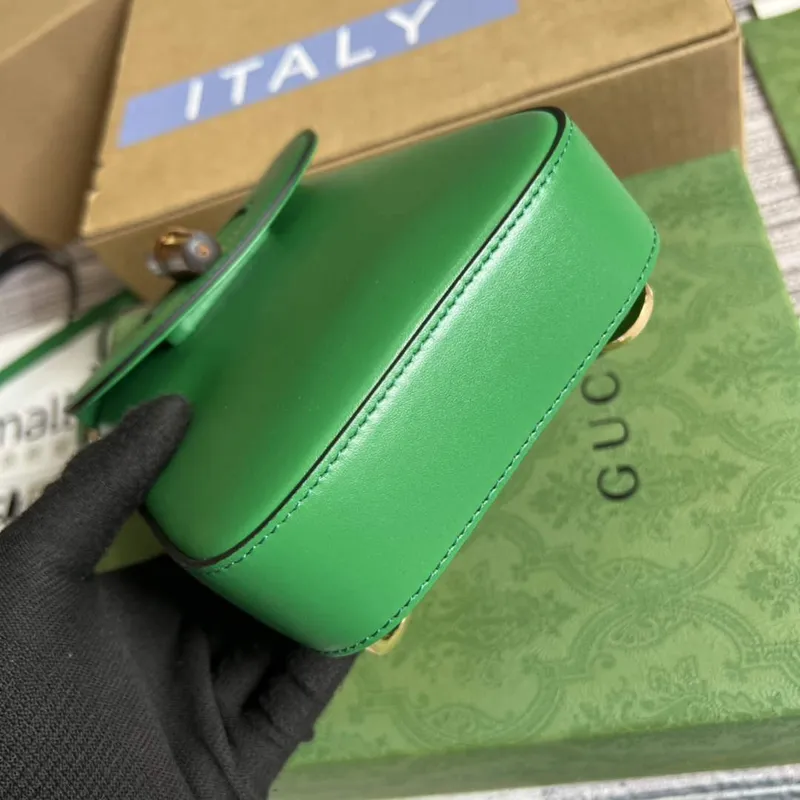 Gucci 702106 Bamboo Mini Handbag Green