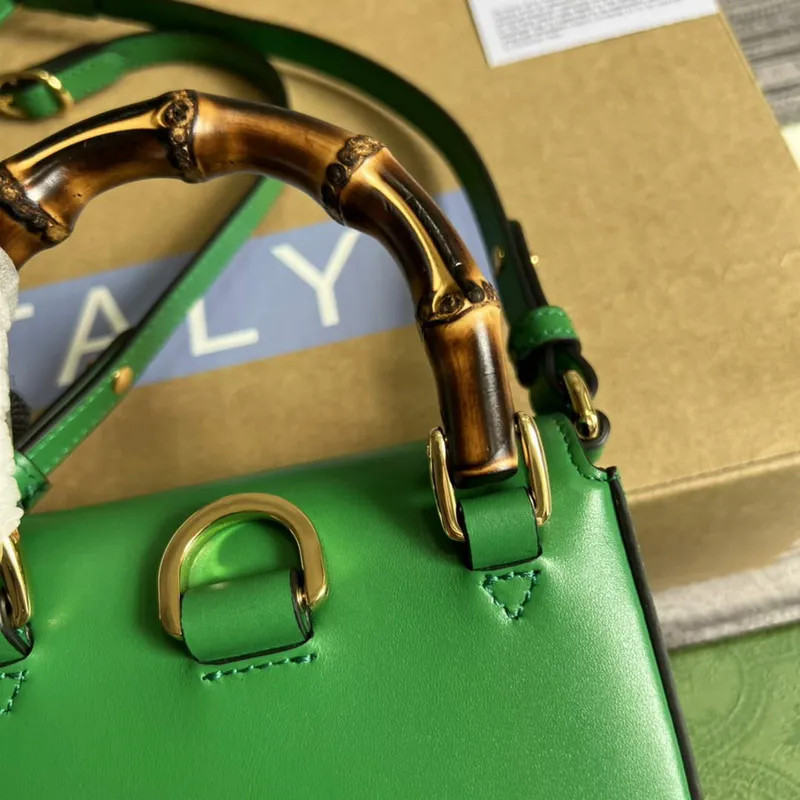 Gucci 702106 Bamboo Mini Handbag Green