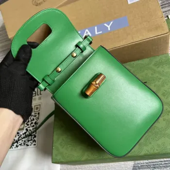 Gucci 702106 Bamboo Mini Handbag Green