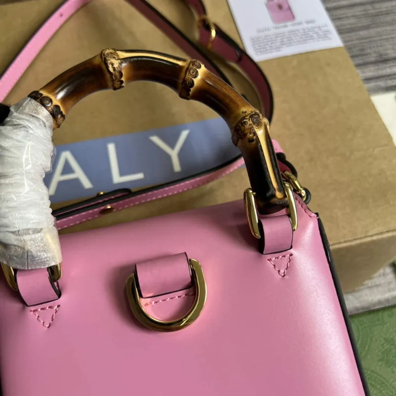 Gucci 702106 Bamboo Mini Handbag Pink