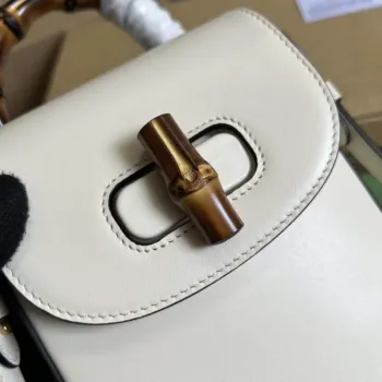 Gucci 702106 Bamboo Mini Handbag White