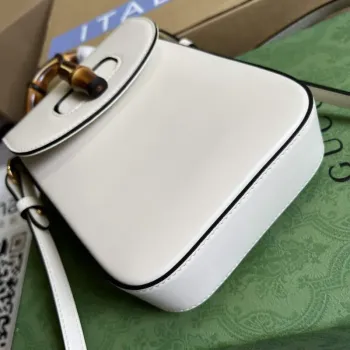 Gucci 702106 Bamboo Mini Handbag White