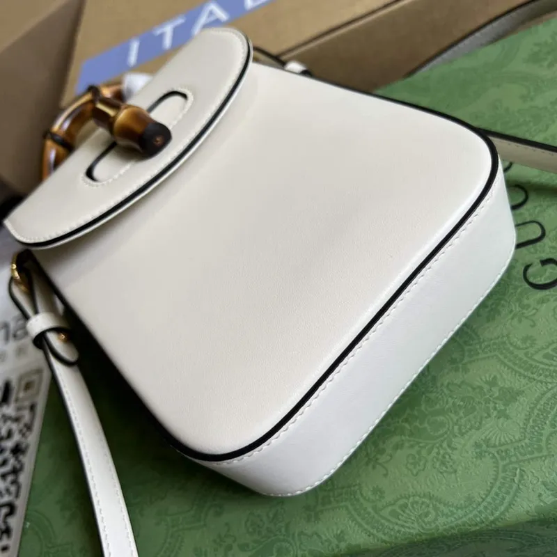 Gucci 702106 Bamboo Mini Handbag White
