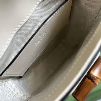 Gucci 702106 Bamboo Mini Handbag White