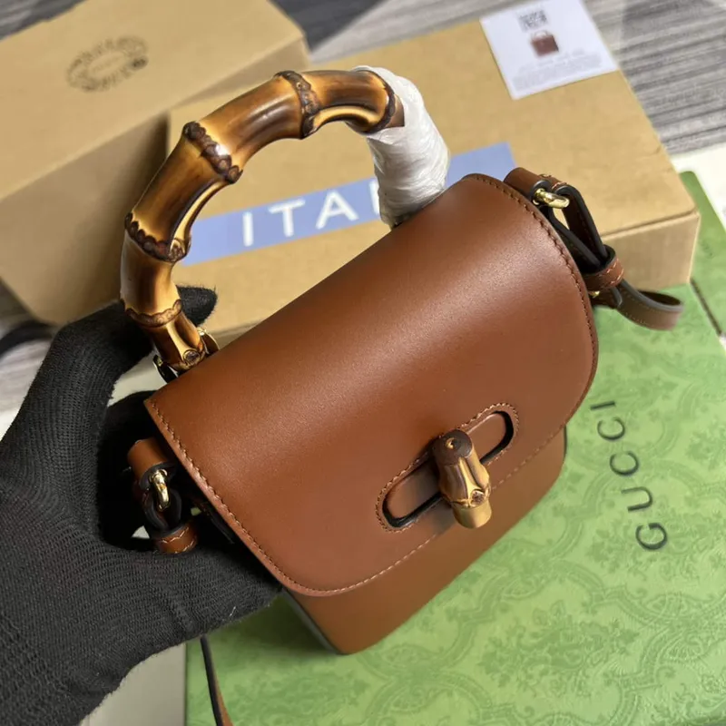 Gucci 702106 Bamboo Mini Handbag Brown