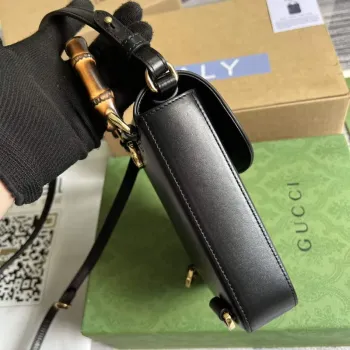 Gucci 702106 Bamboo Mini Handbag Black