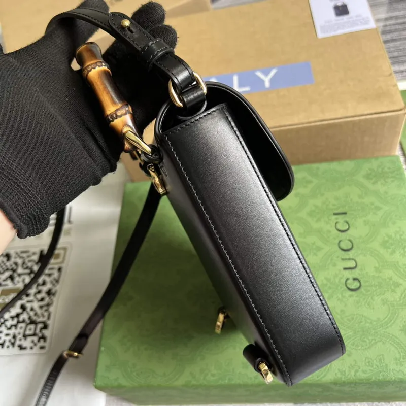 Gucci 702106 Bamboo Mini Handbag Black