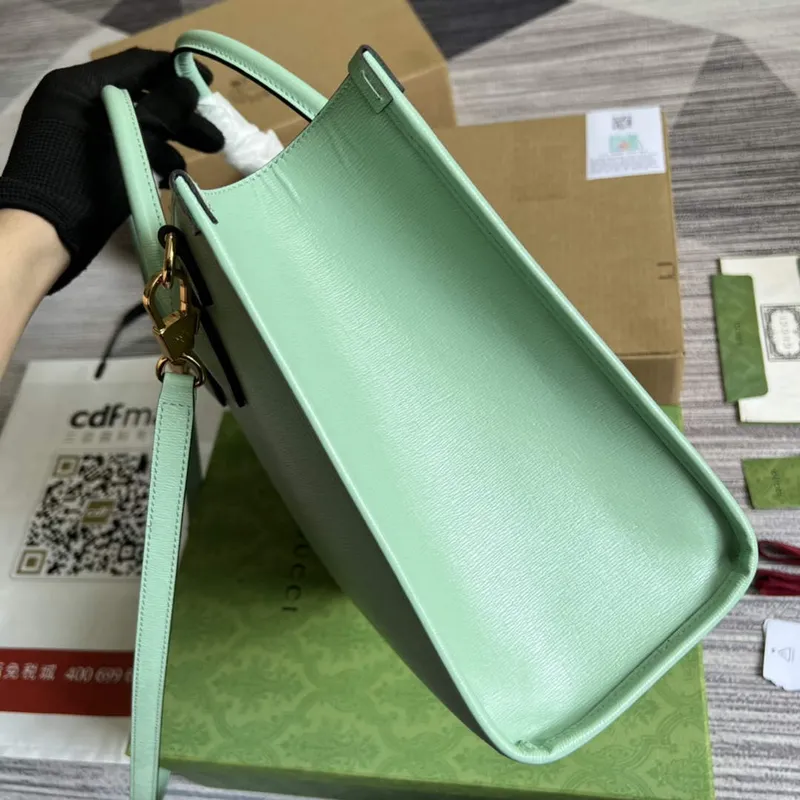 Gucci 659983 Bananya Print Small Tote Pale green