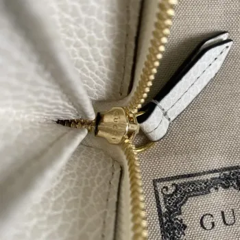 Gucci 456117 GG Marmont Zip Around Wallet White