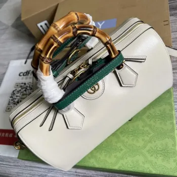 Gucci 655663 Gucci Diana Japan Limited Small Top Handle Bag White