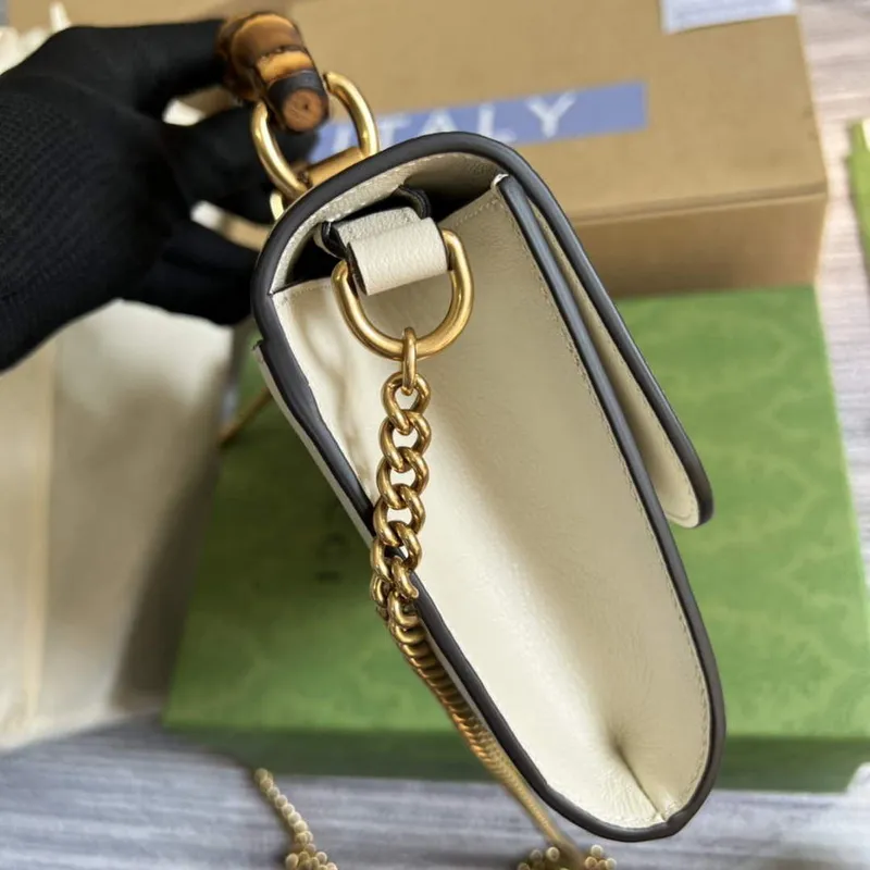 Gucci 675794 Gucci Diana Small Shoulder Bag White