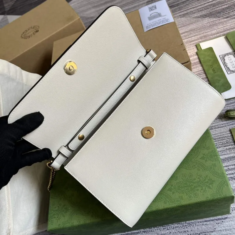 Gucci 675794 Gucci Diana Small Shoulder Bag White