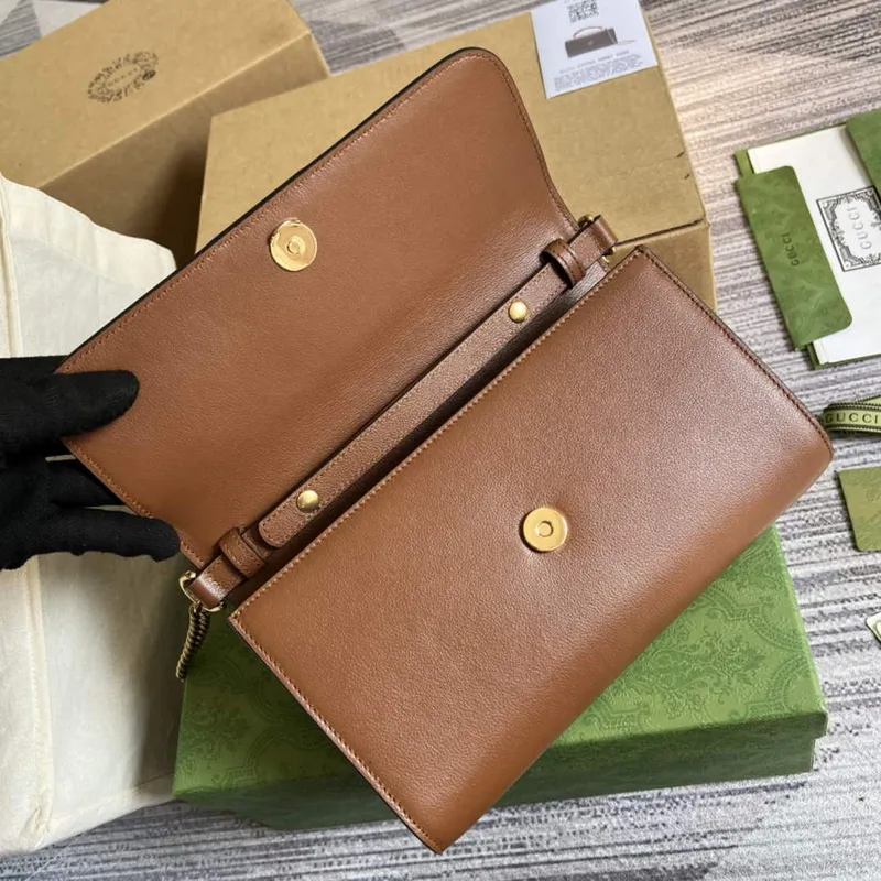 Gucci 675794 Gucci Diana Small Shoulder Bag Brown