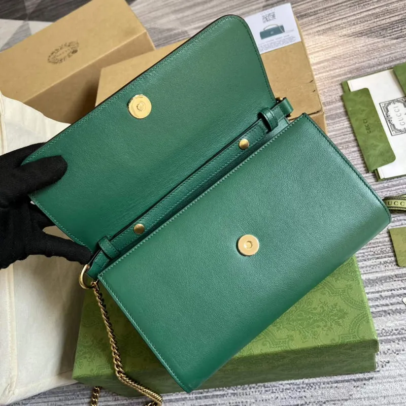 Gucci 675794 Gucci Diana Small Shoulder Bag Green
