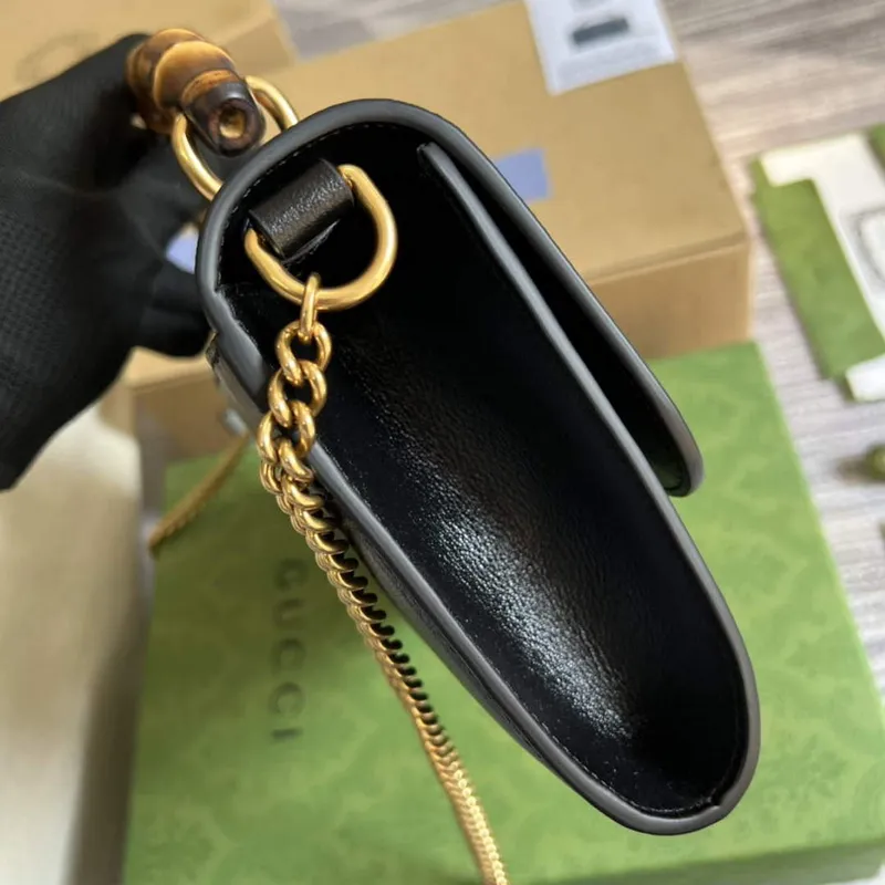 Gucci 675794 Gucci Diana Small Shoulder Bag Black