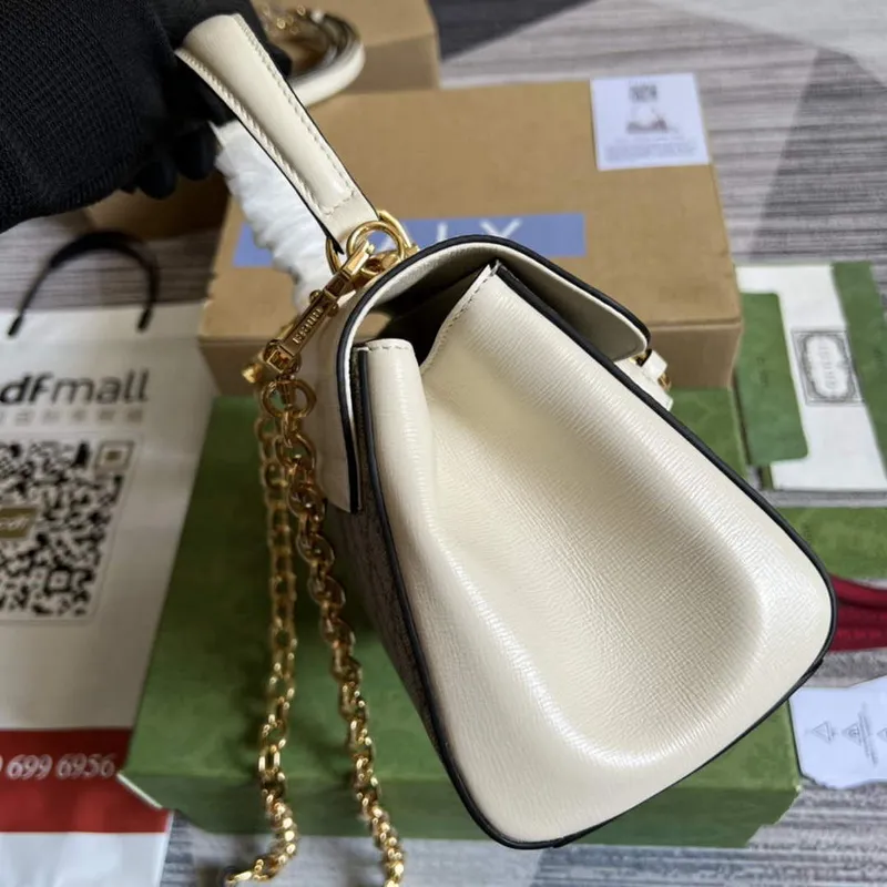 Gucci 703848 Gucci Horsebit 1955 Mini Bag Beige White