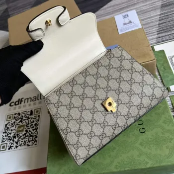 Gucci 703848 Gucci Horsebit 1955 Mini Bag Beige White