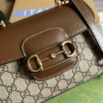 Gucci 703848 Gucci Horsebit 1955 Mini Bag Beige brown