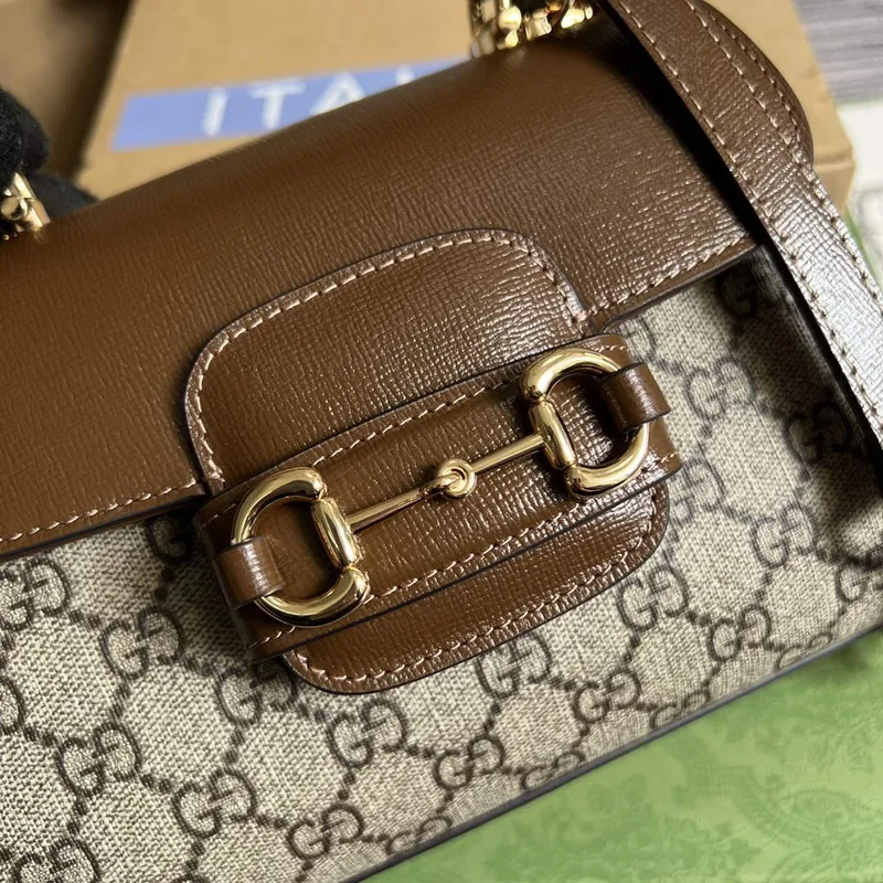 Gucci 703848 Gucci Horsebit 1955 Mini Bag Beige brown