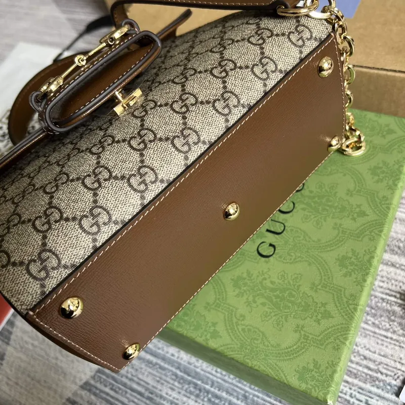 Gucci 703848 Gucci Horsebit 1955 Mini Bag Beige brown