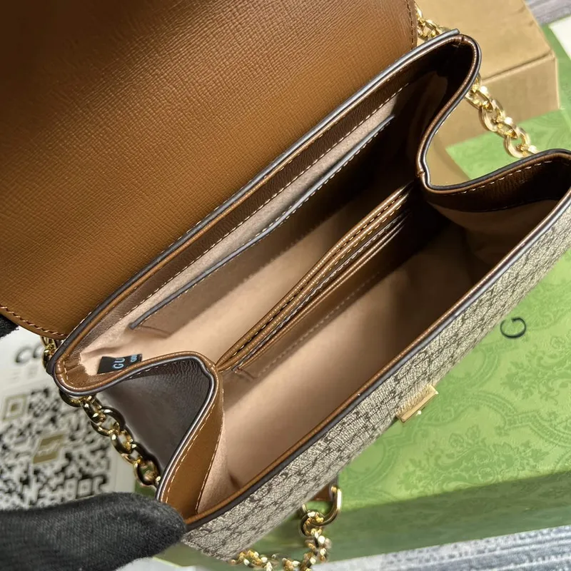 Gucci 703848 Gucci Horsebit 1955 Mini Bag Beige brown