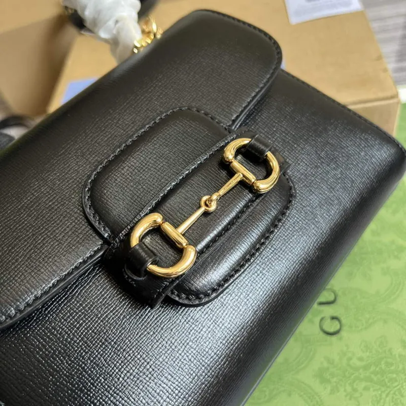 Gucci 703848 Gucci Horsebit 1955 Mini Bag Black