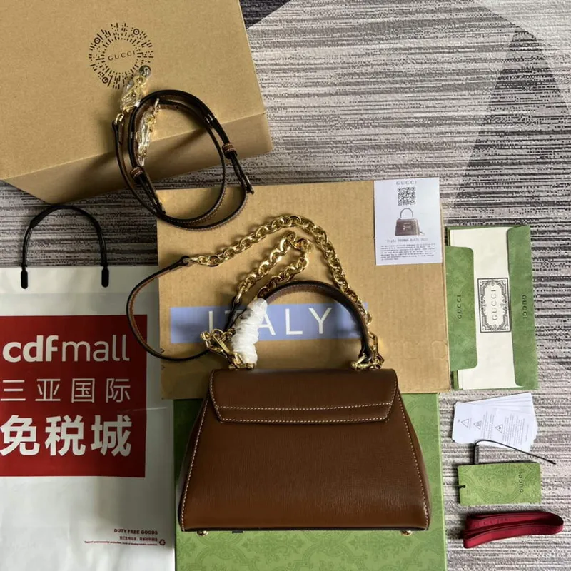 Gucci 703848 Gucci Horsebit 1955 Mini Bag Brown