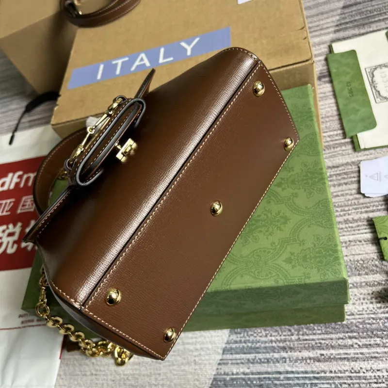 Gucci 703848 Gucci Horsebit 1955 Mini Bag Brown