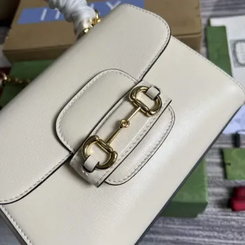 Gucci 703848 Gucci Horsebit 1955 Mini Bag White