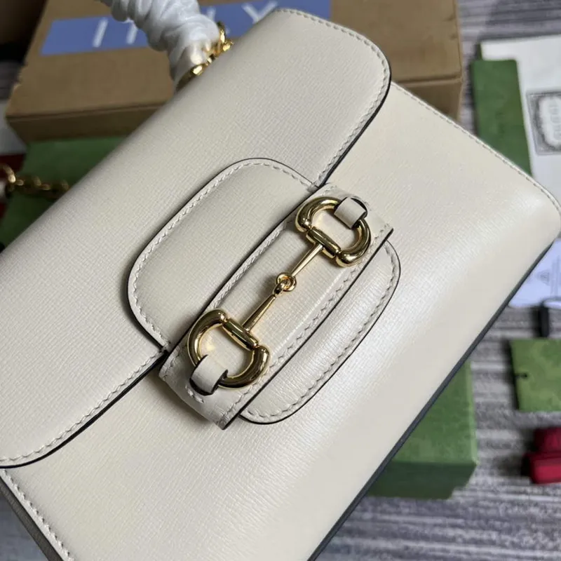 Gucci 703848 Gucci Horsebit 1955 Mini Bag White