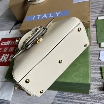 Gucci 703848 Gucci Horsebit 1955 Mini Bag White
