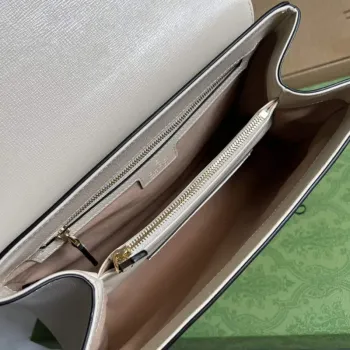 Gucci 702049 Horsebit 1955 Medium Bag Beige White