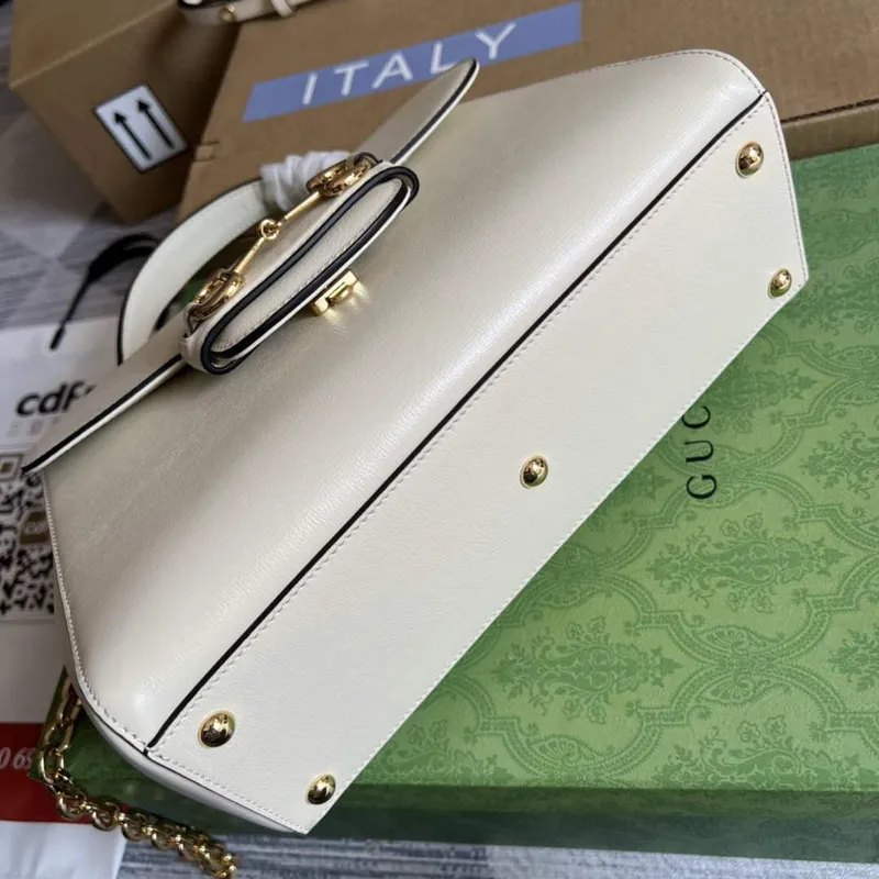 Gucci 702049 Horsebit 1955 Medium Bag White